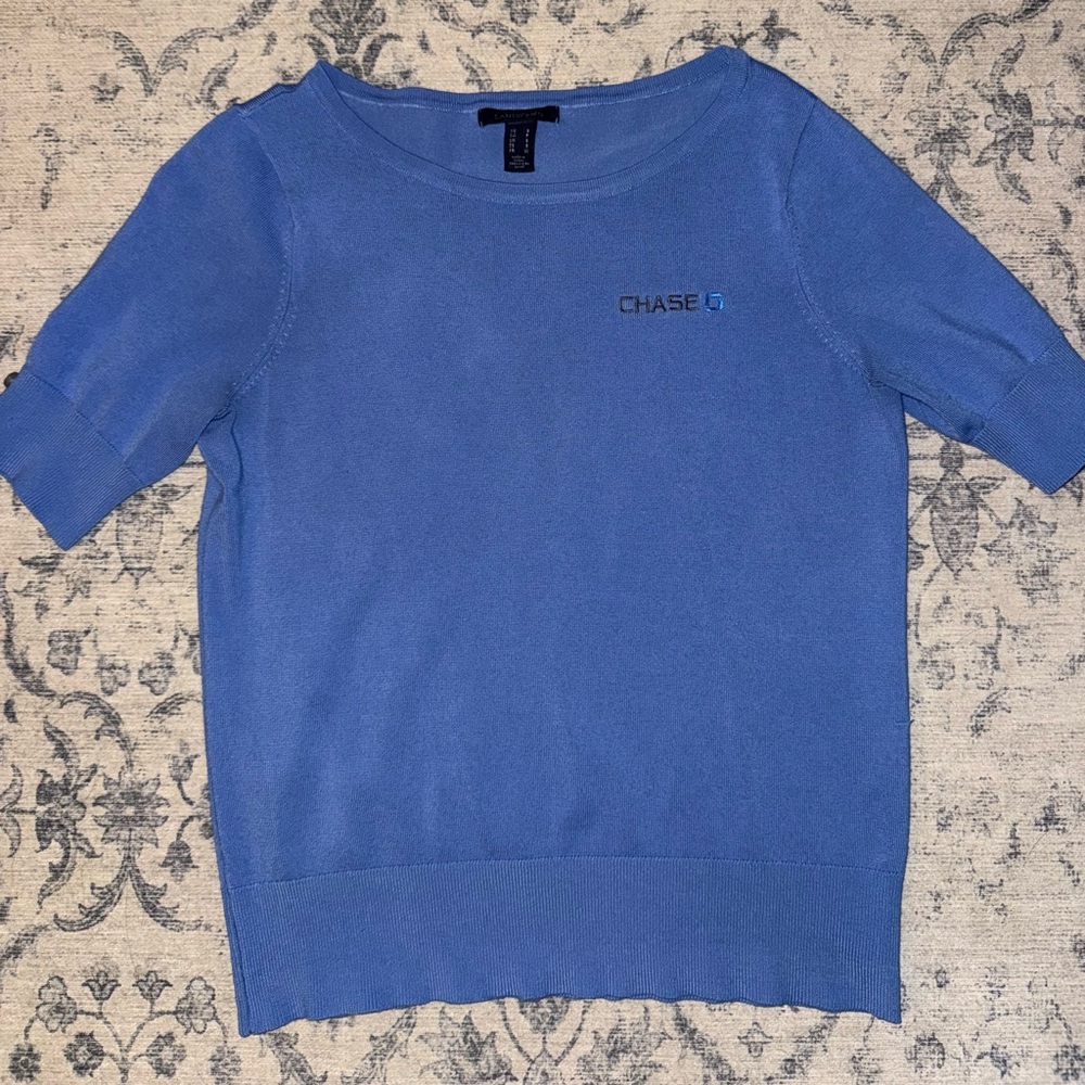 JPMorgan Chase Blue Crew Neck Top